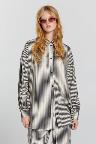 Oversized Walker Shirt Black Stripe