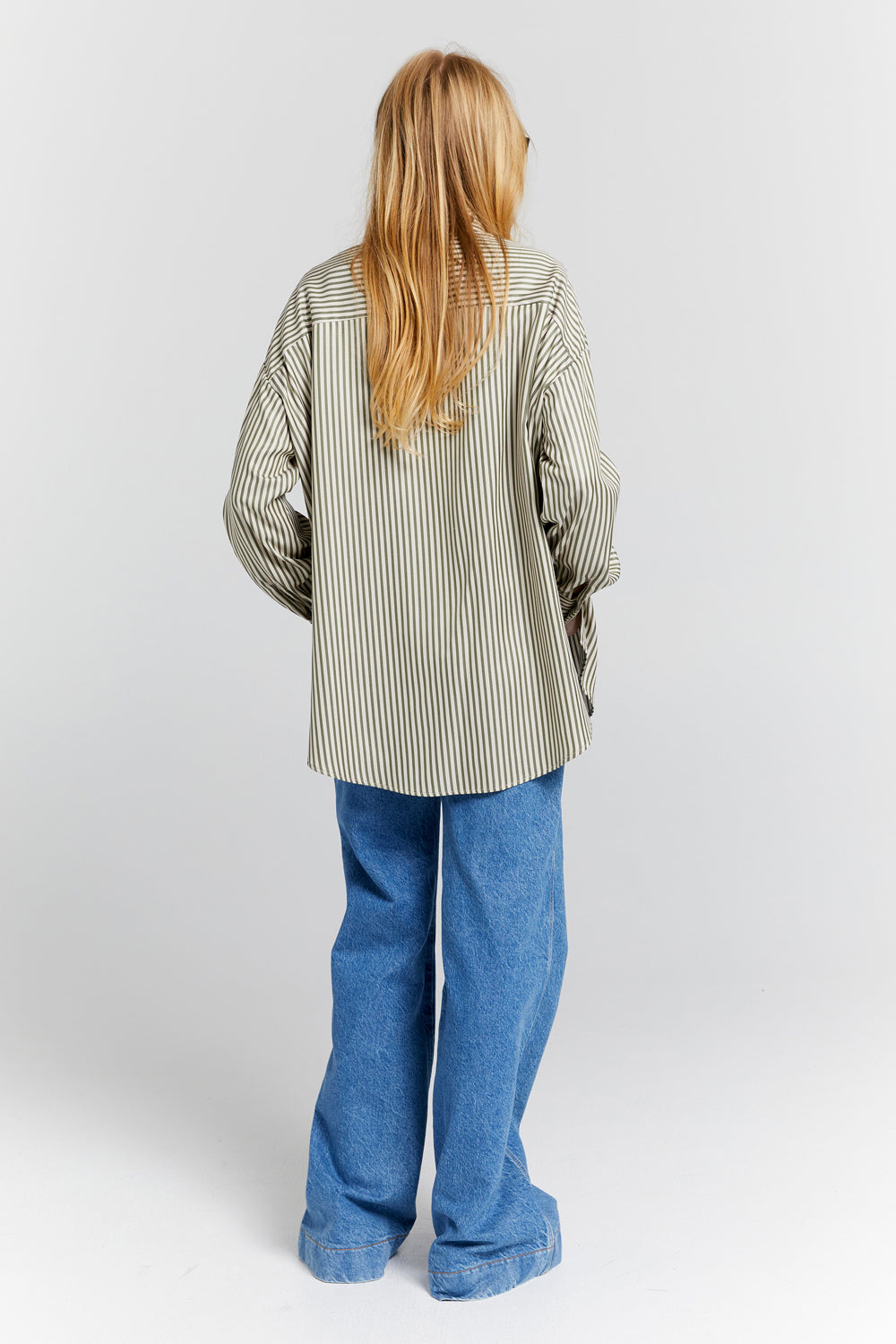 Oversized Walker Shirt Olive Stripe
