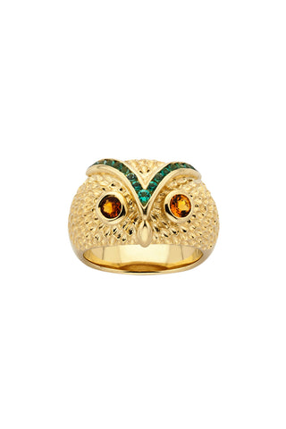 Owl Dome Ring Gold
