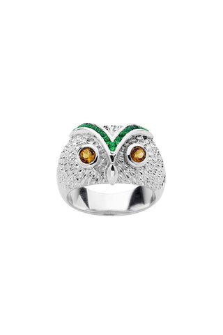 Owl Dome Ring Silver