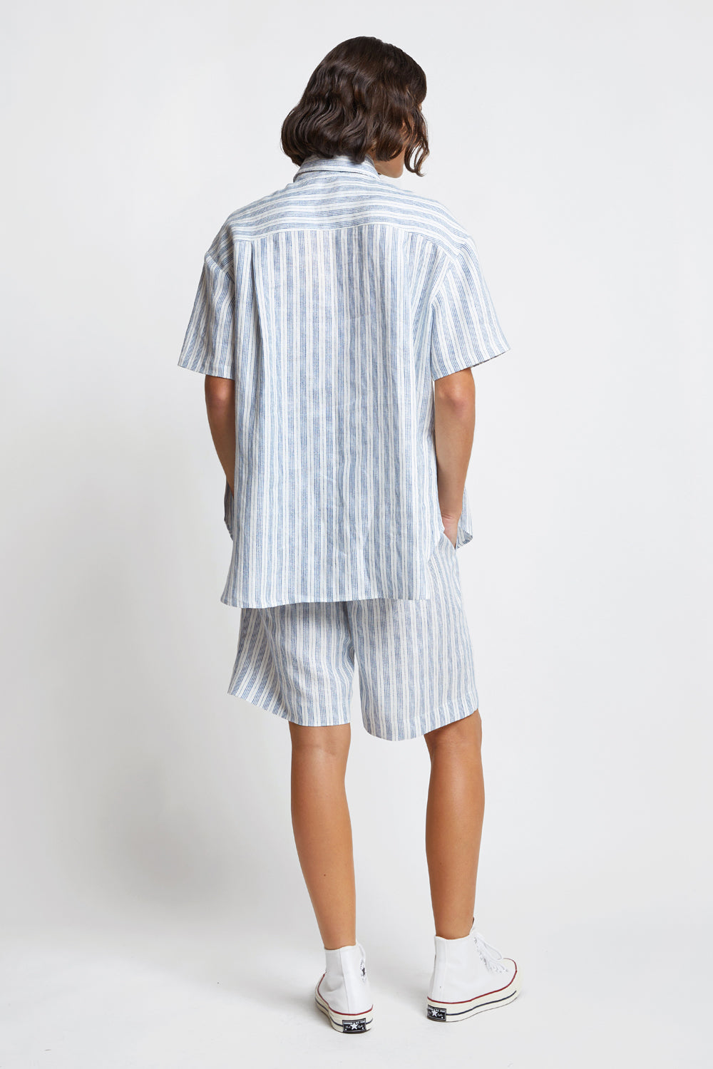 Palazzo Lounge Shorts Off-White/Blue