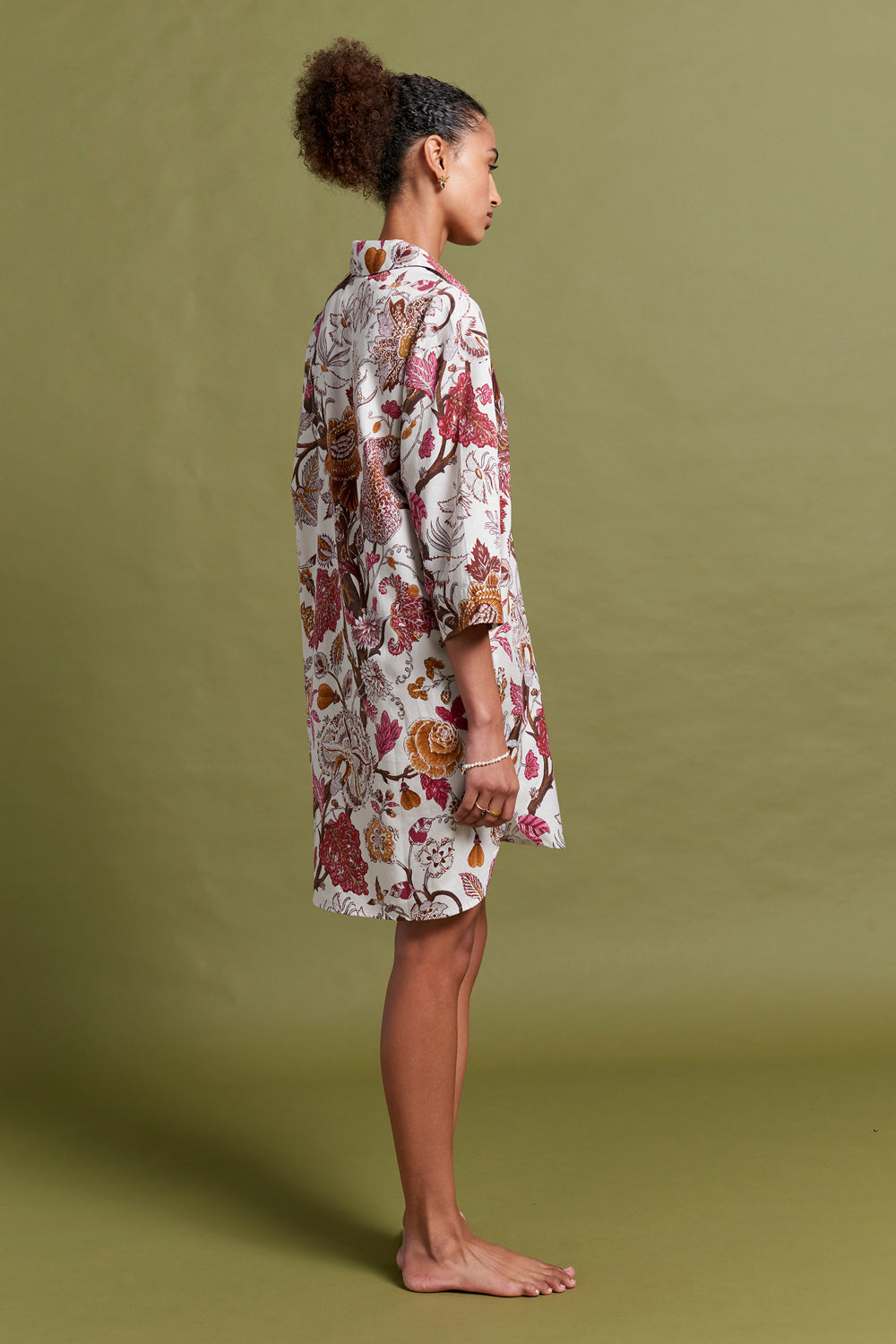 Edwardian Floral Nightshirt Macadamia