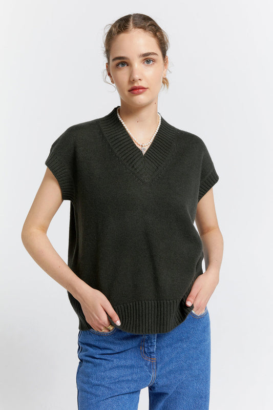 Robyn Cashmere Vest Hunter Green