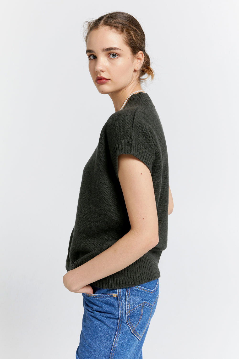 Robyn Cashmere Vest Hunter Green