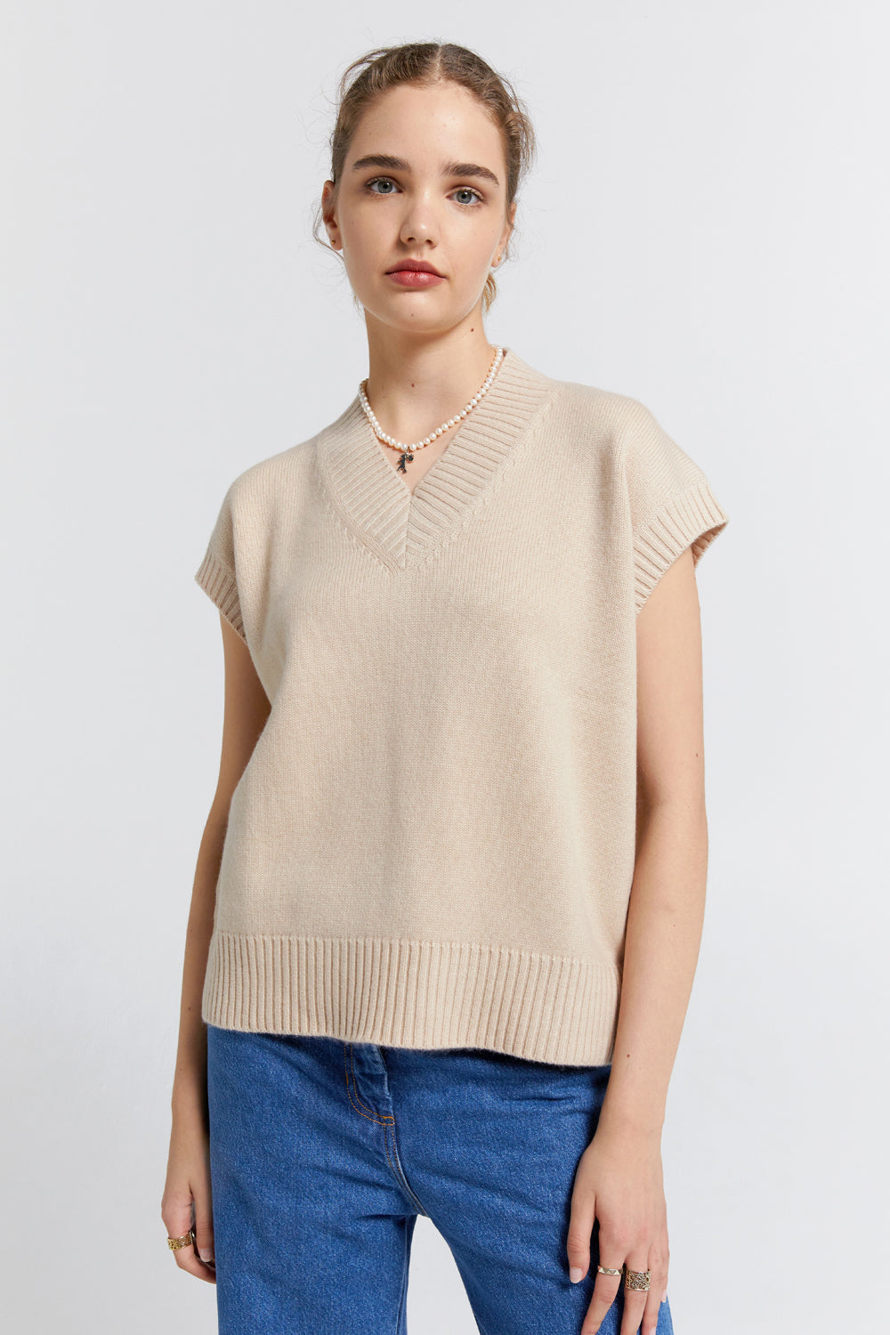 Robyn Cashmere Vest Oat