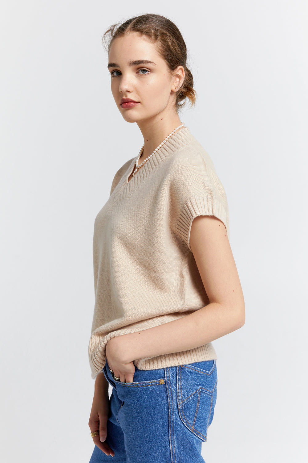Robyn Cashmere Vest Oat