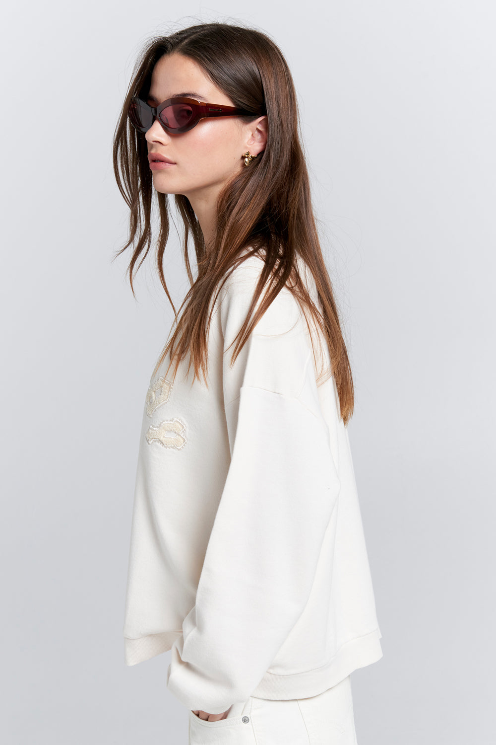 Runaway Arch Organic Cotton Sweatshirt Ecru