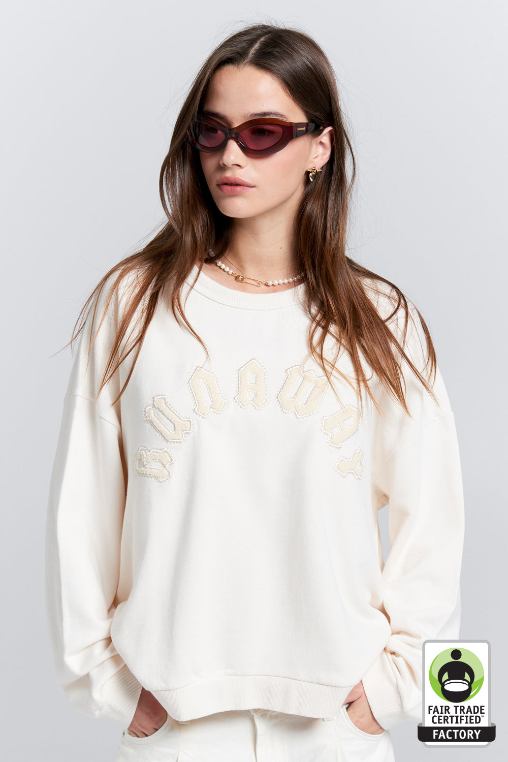 Runaway Arch Organic Cotton Sweatshirt Ecru