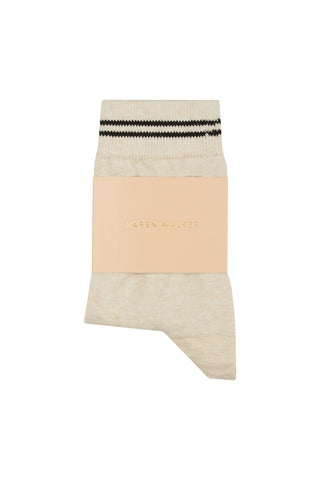 Runaway Girl Ankle Socks Cream/Black