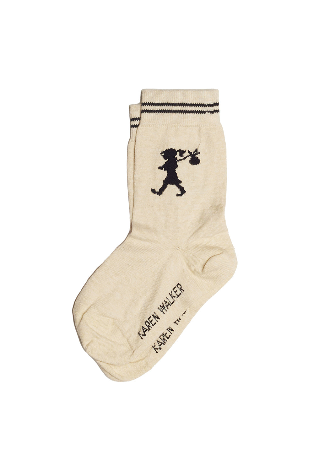 Runaway Girl Ankle Socks Cream/Black