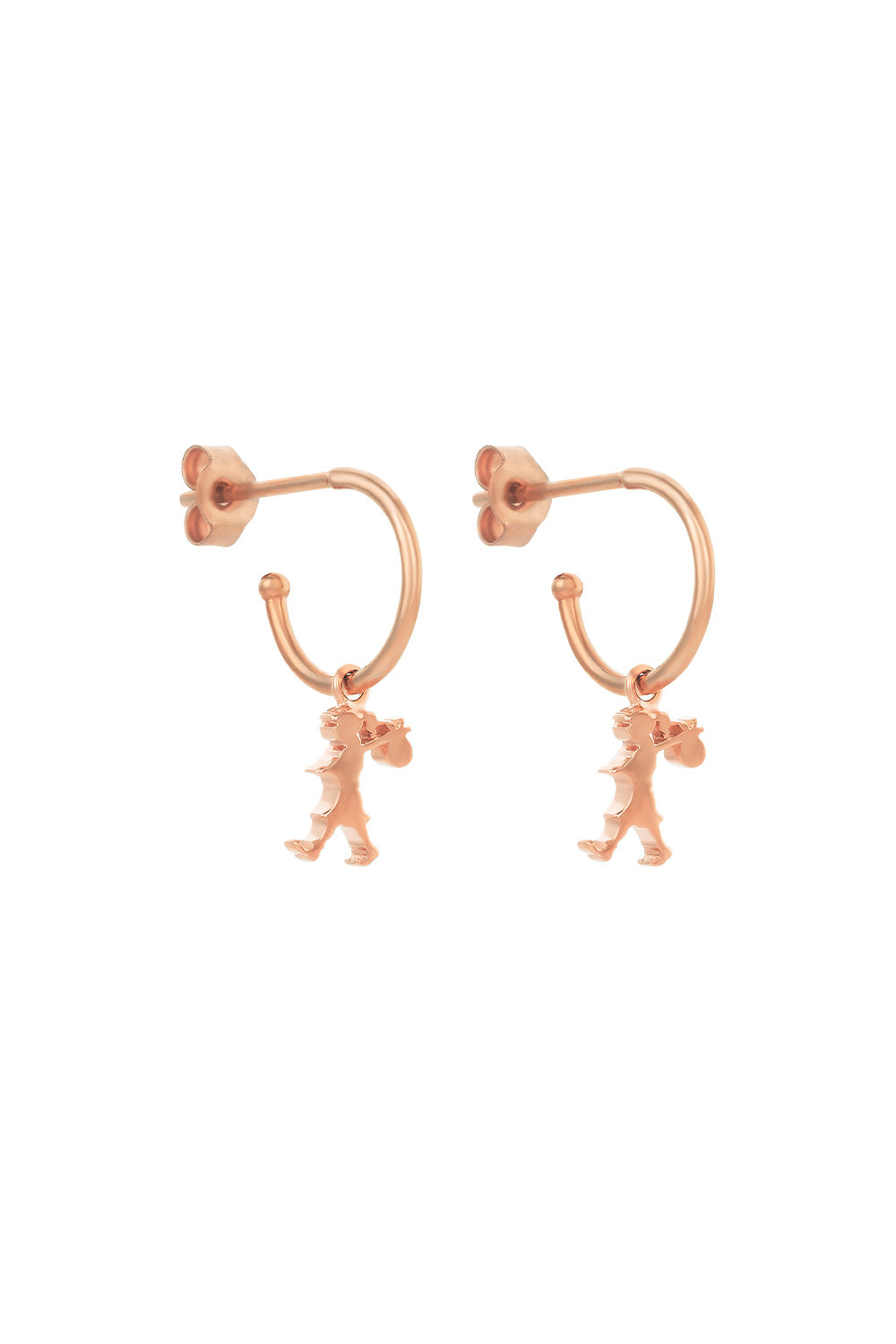 Runaway Girl Hoop Earrings Rose Gold