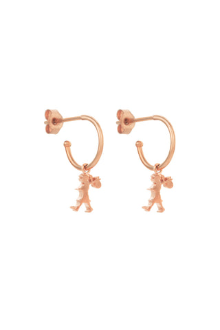 Runaway Girl Hoop Earrings Rose Gold