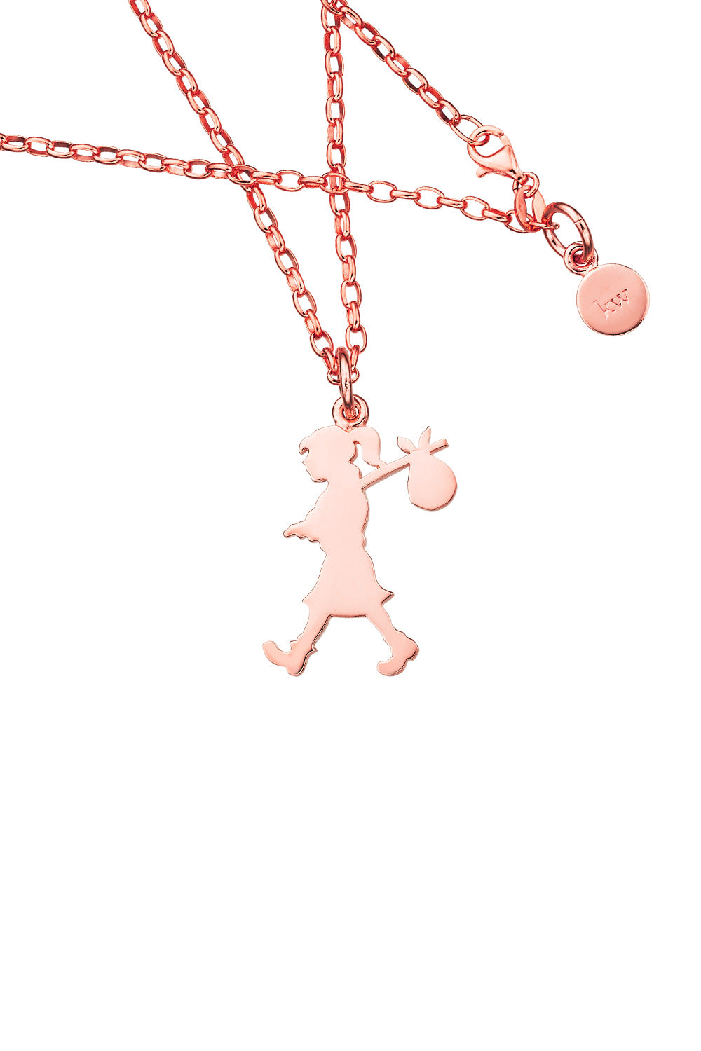 Large Runaway Girl Necklace Rose Gold