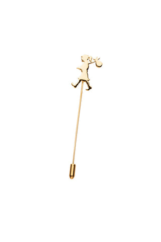 Runaway Girl Pin Gold