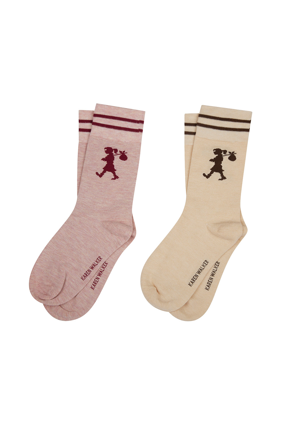 Runaway Girl Socks 2 Pack Pink/Sand