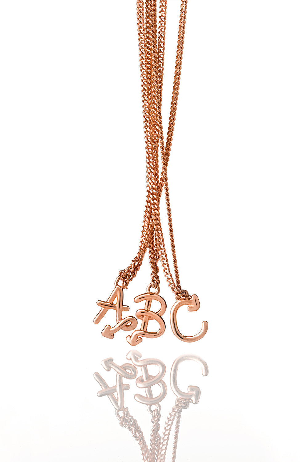 Single Initial Necklace Rose Gold