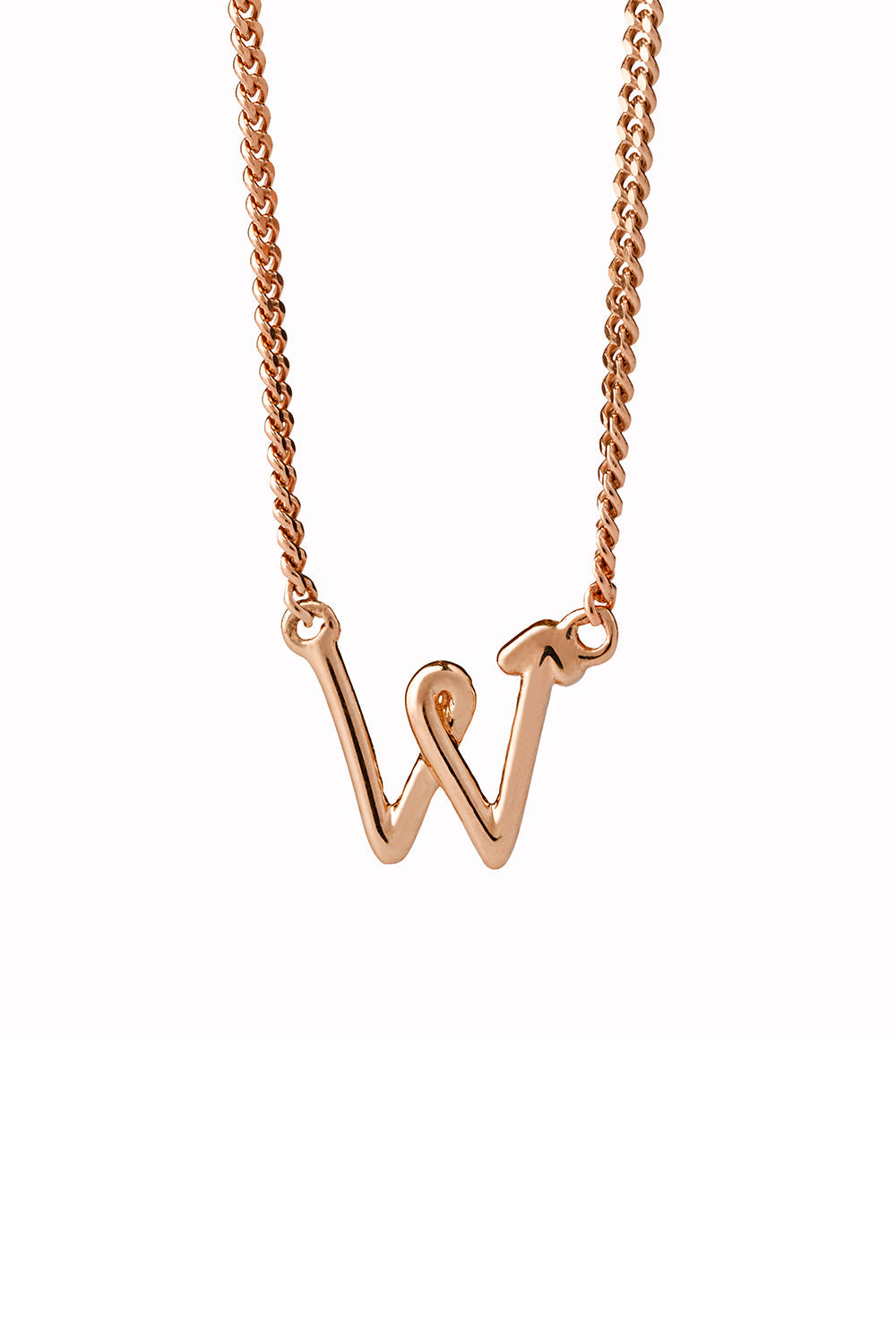 Single Initial Necklace Rose Gold
