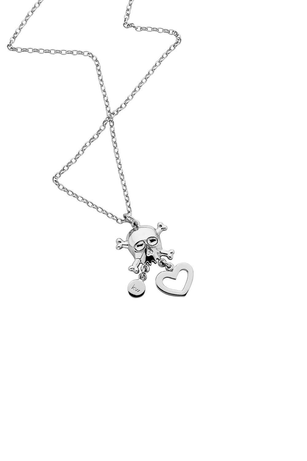 Skull, Tag & Heart Pendant Silver
