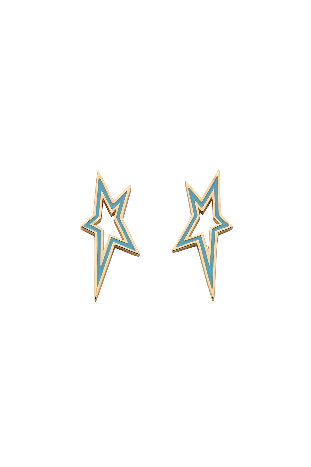 Star City Enamel Earrings Gold