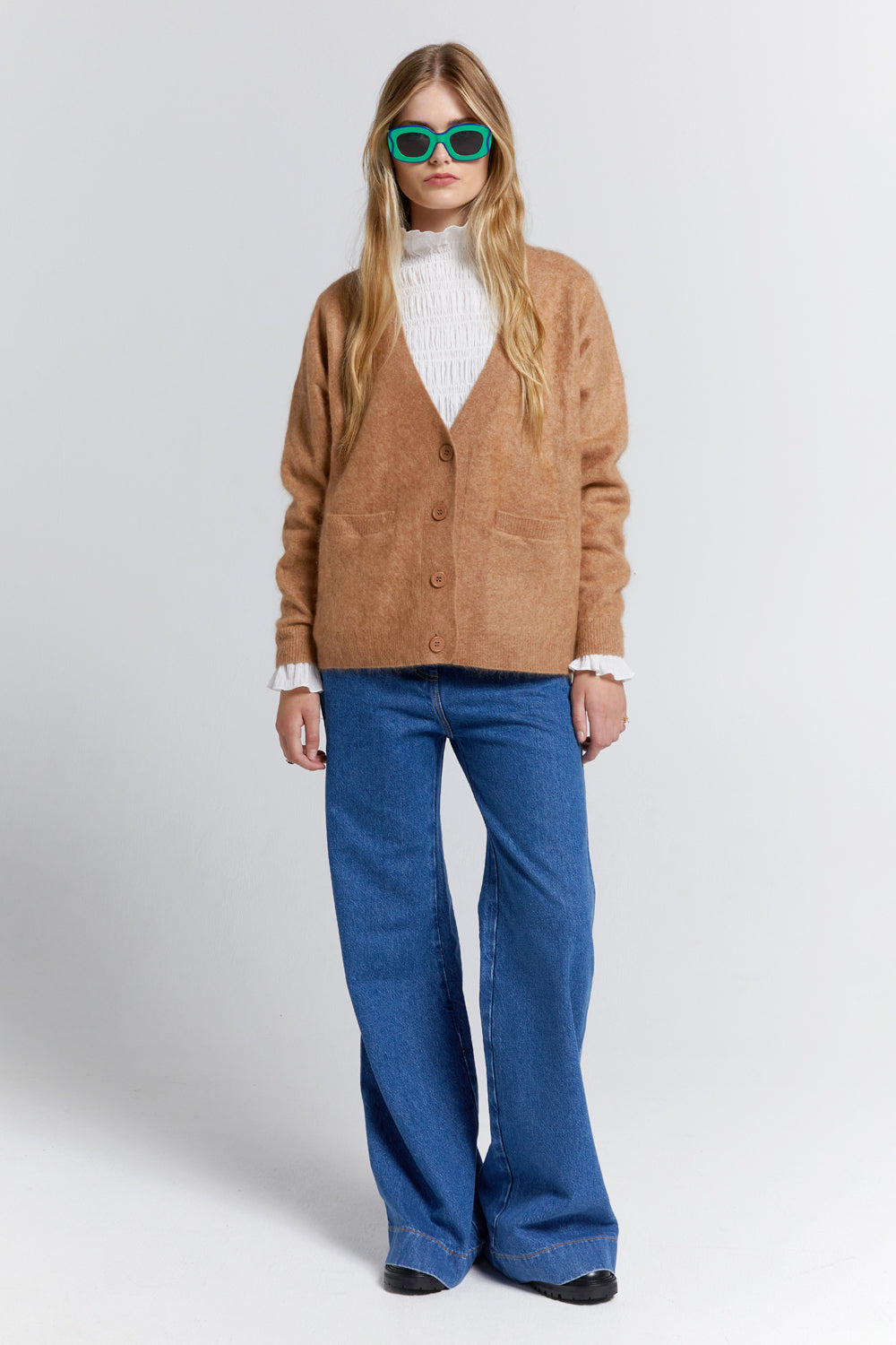Suki Cashmere Cardigan Camel