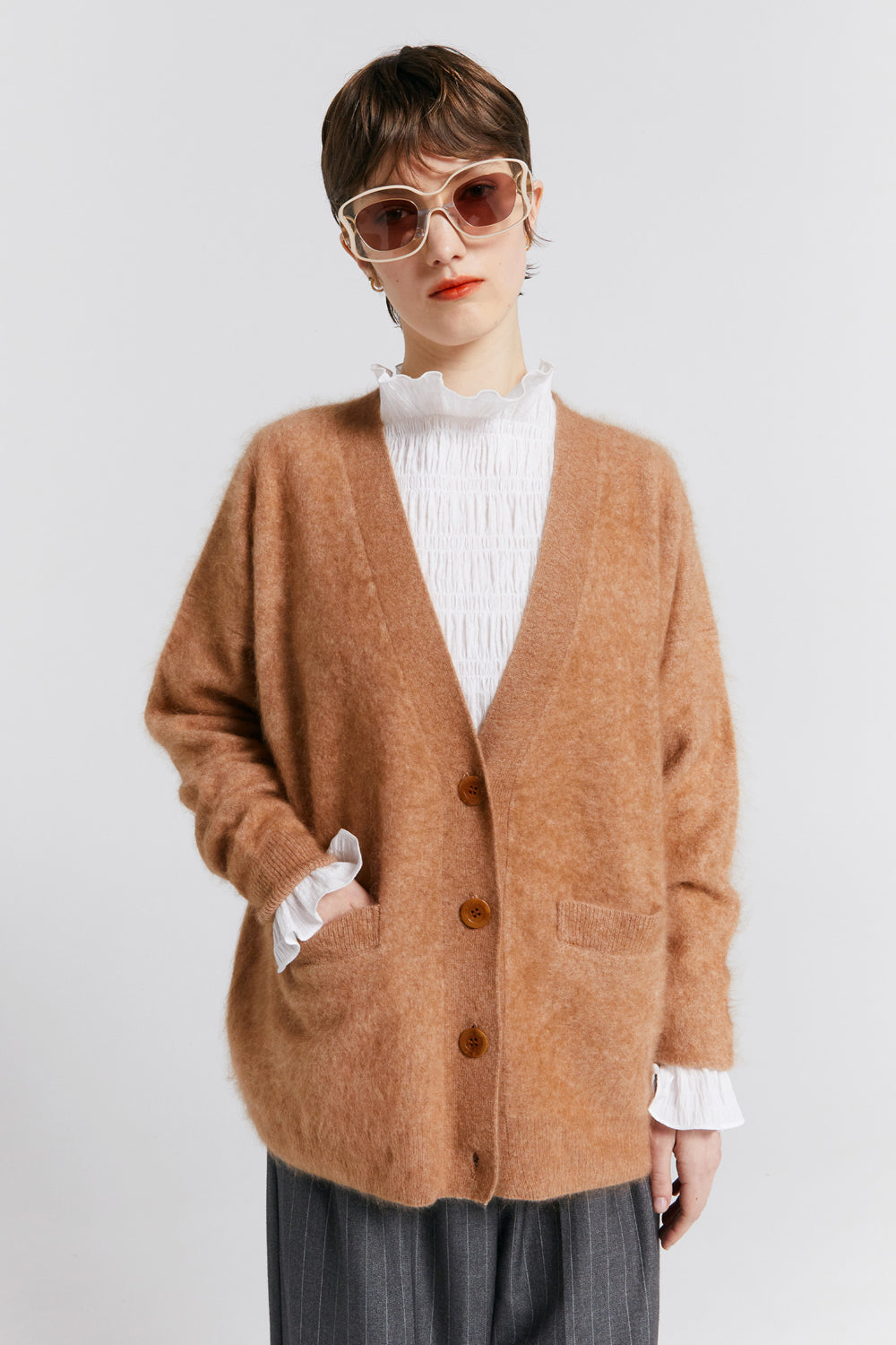 Suki Cashmere Cardigan Camel
