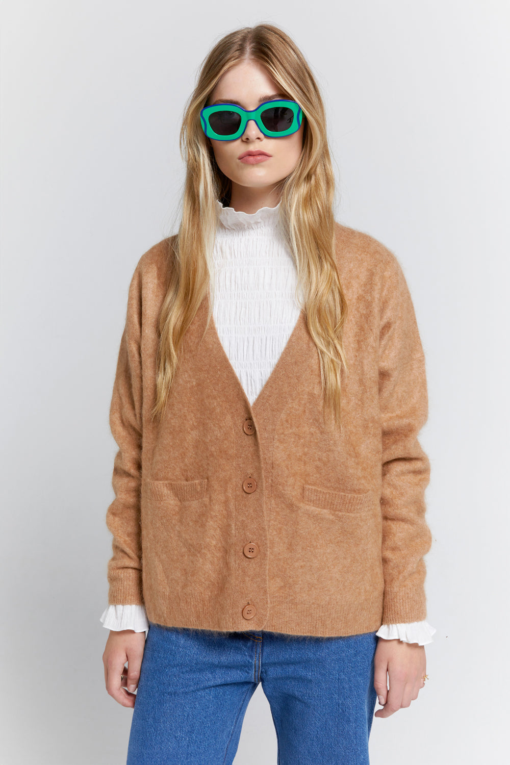 Suki Cashmere Cardigan Camel