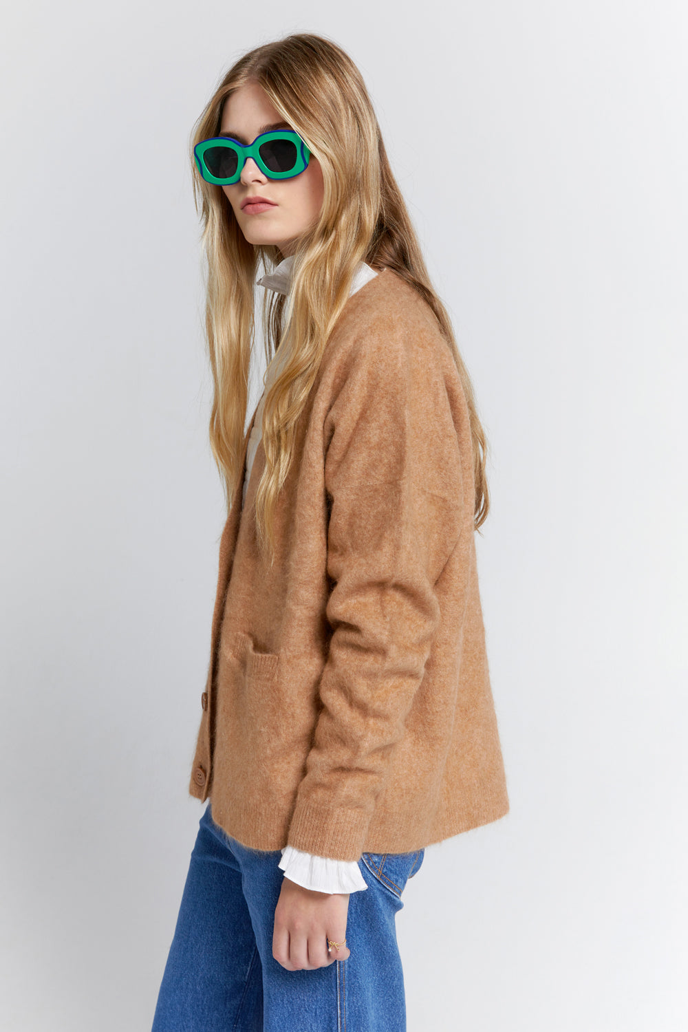 Suki Cashmere Cardigan Camel