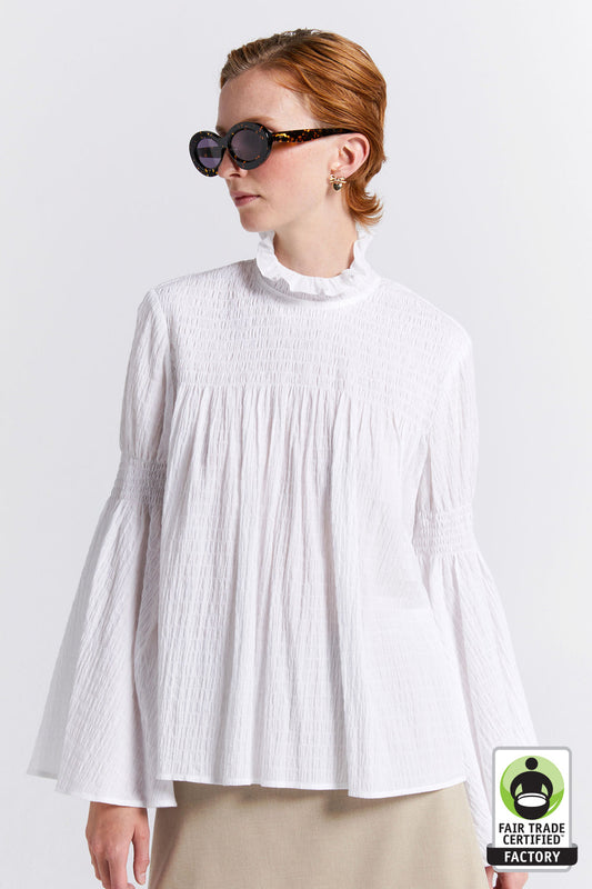 Suki Organic Cotton Top Off-White