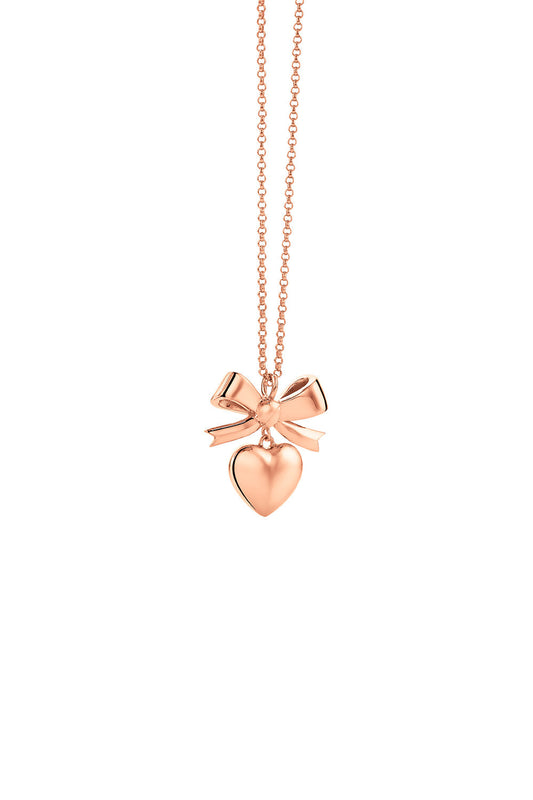 Superlove Bow Necklace Rose Gold