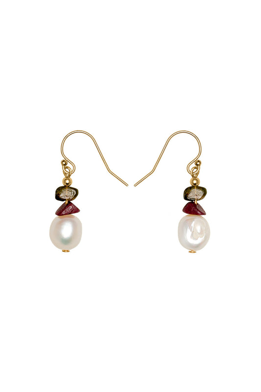 Vania Gemstone Chip Earring with Gold-Filled Bar Hook