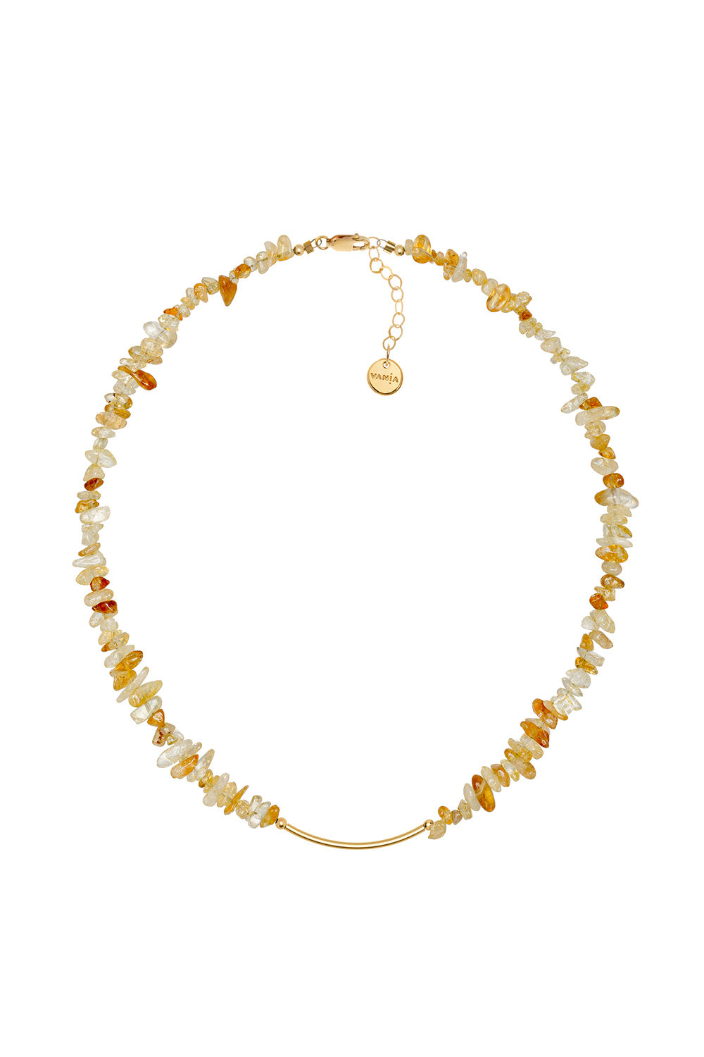 Gemstone Chip Necklace with Gold-Filled Bar Citrine