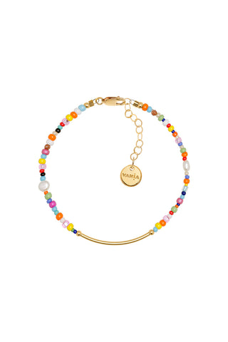 Vania Love Bead Bracelet with Gold-Filled Bar