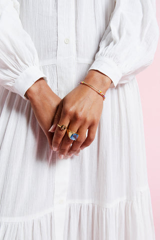 Vania Love Bead Bracelet with Gold-Filled Bar
