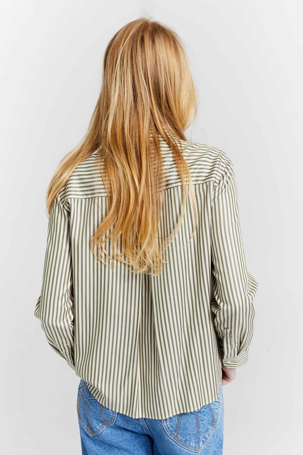 Walker Dress Shirt Olive Stripe
