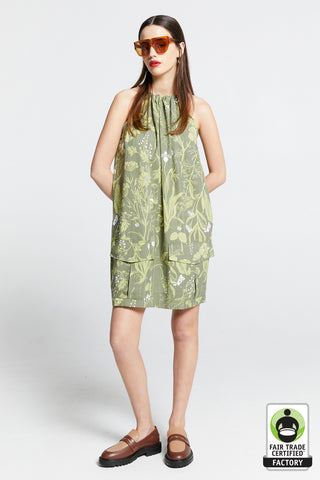 Wardian Bow Back Dress Green