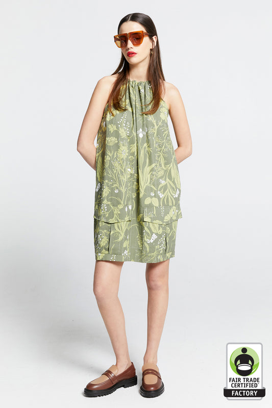 Wardian Bow Back Dress Green