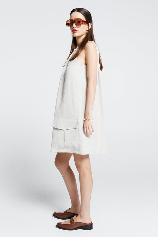 Wardian Bow Back Dress Natural