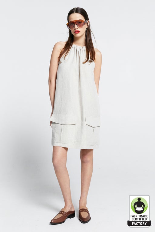 Wardian Bow Back Dress Natural