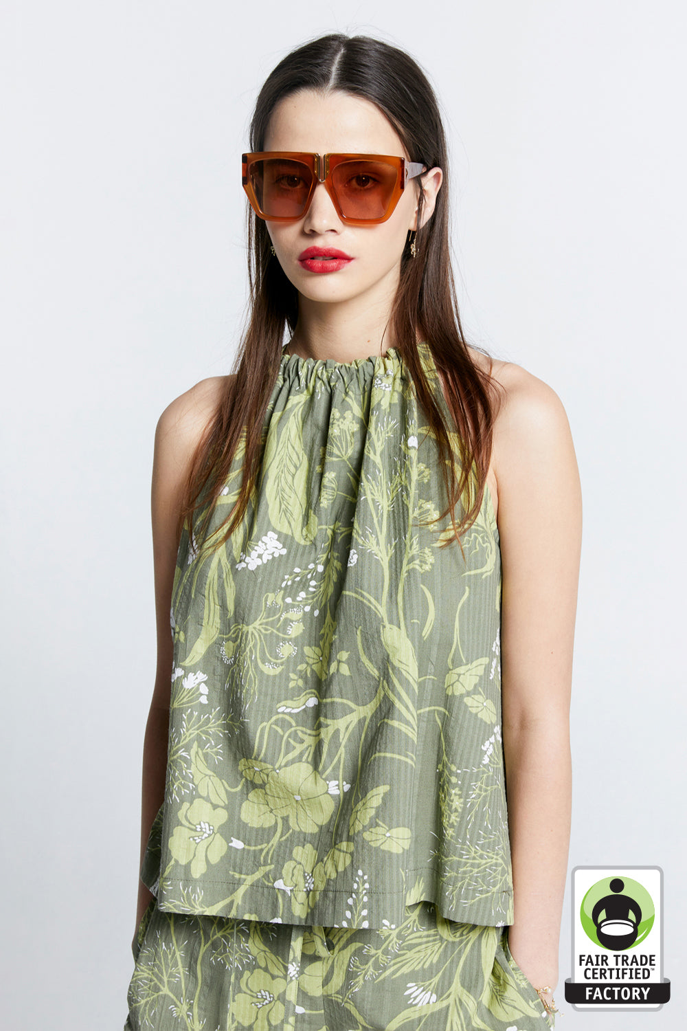 Wardian Bow Back Top Green