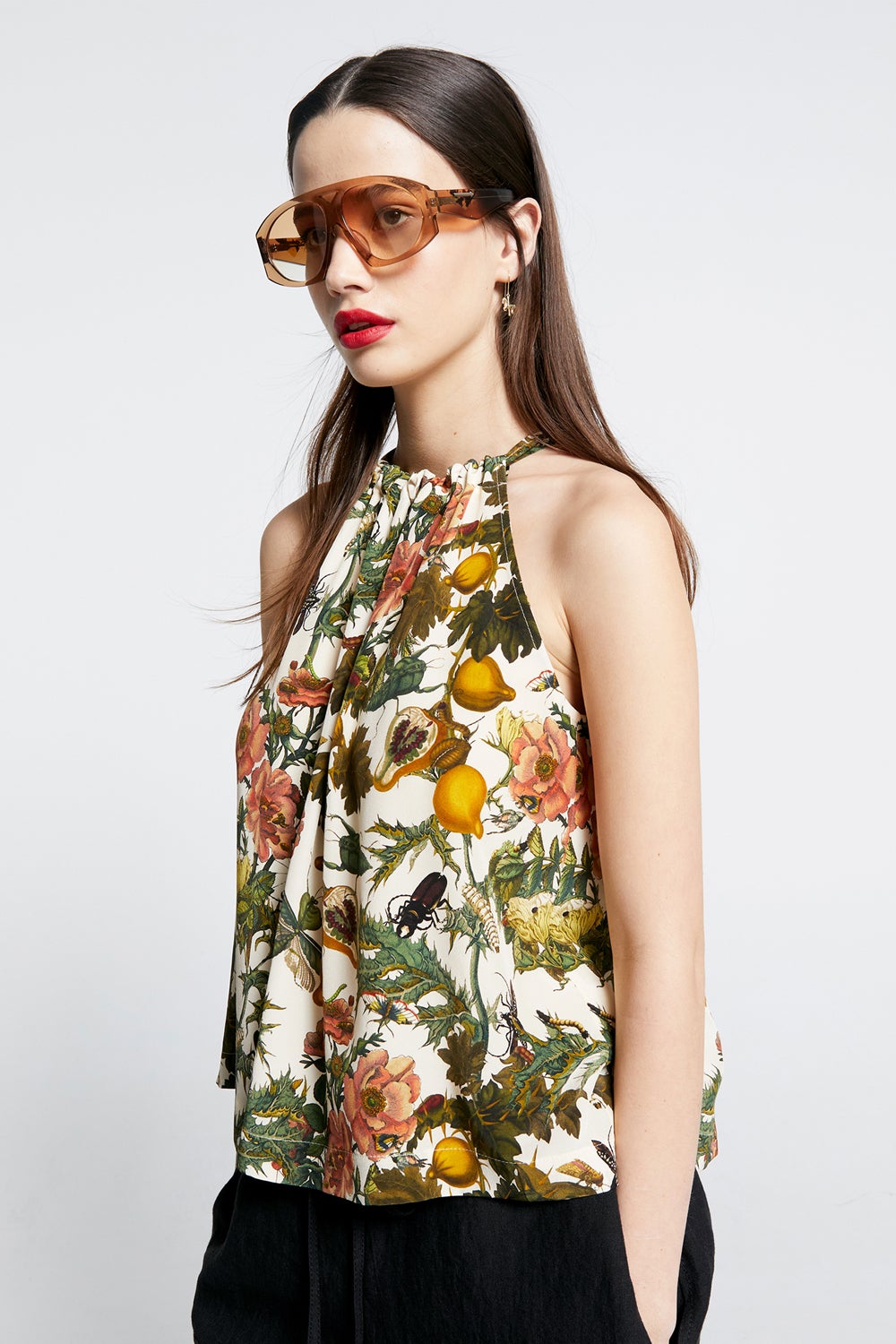 Wardian Bow Back Top Macadamia Multi