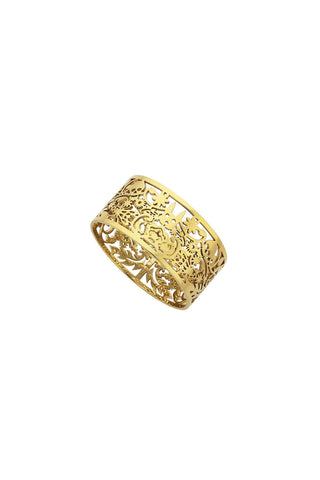 Wide Filigree Bangle Gold
