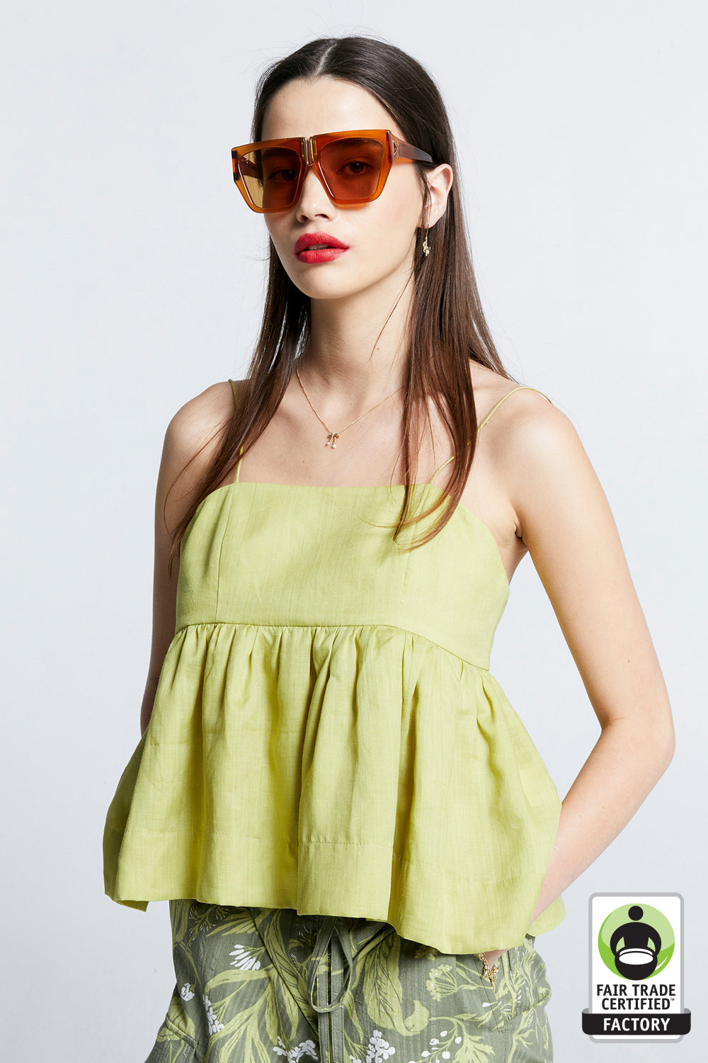 Zestful Top Washed Ramie Lime