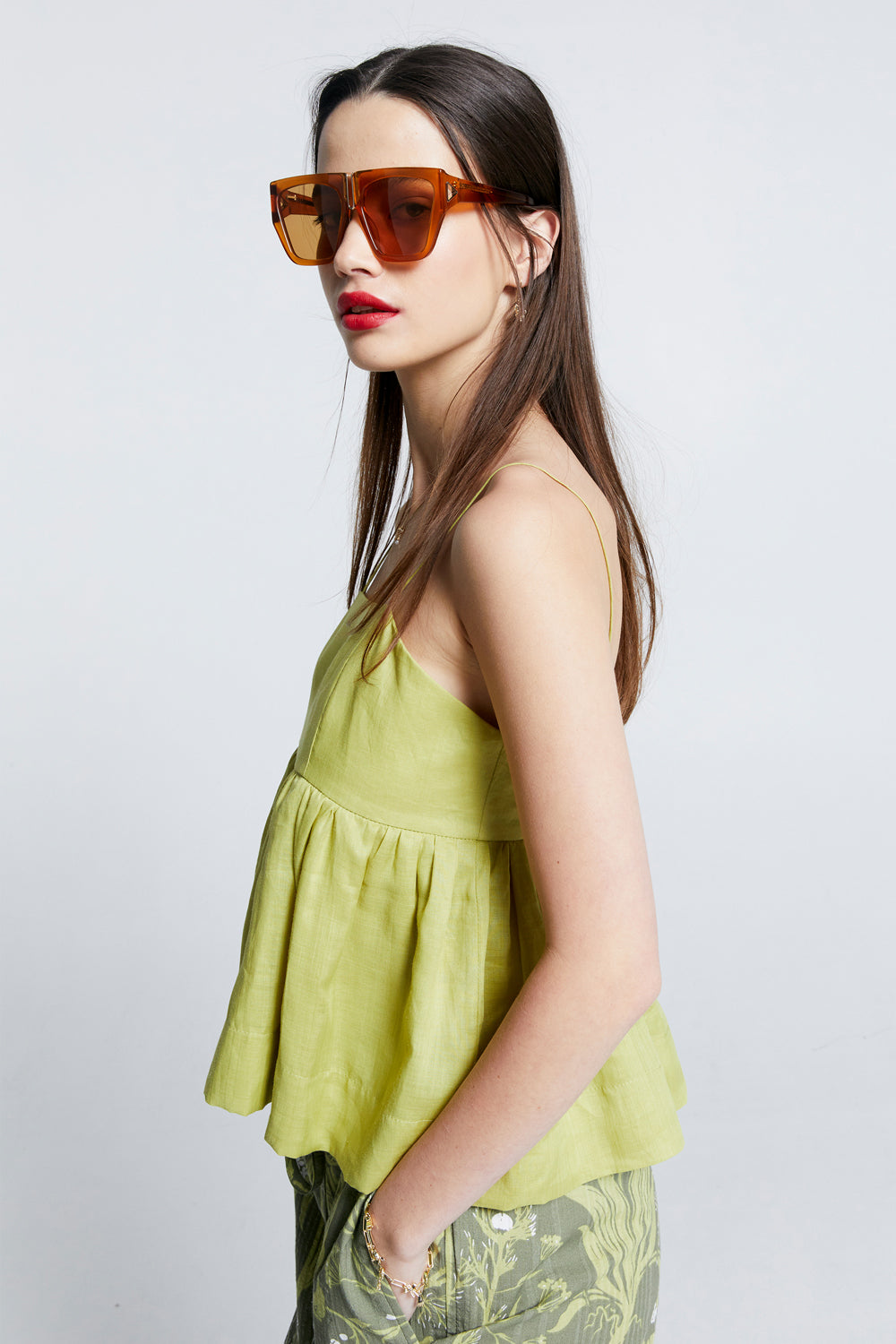 Zestful Top Washed Ramie Lime