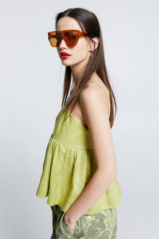 Zestful Top Washed Ramie Lime