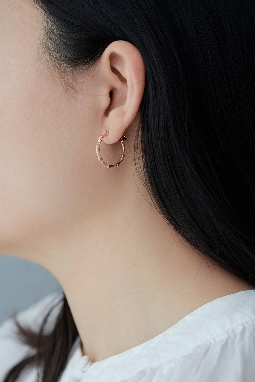 Bamboo Hoops Rose Gold