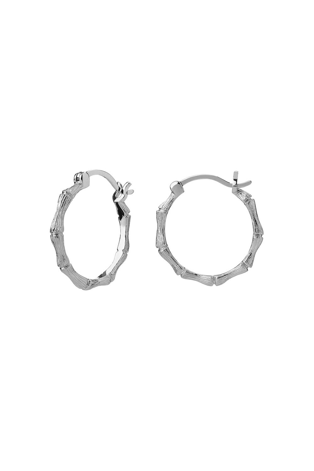 Bamboo Hoops Sterling Silver