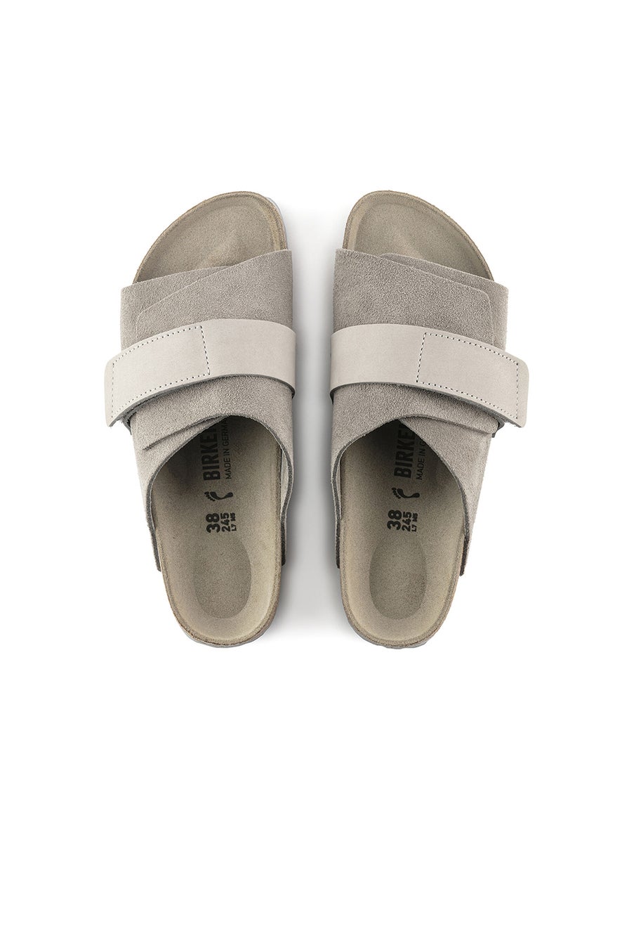Birkenstock Kyoto Soft Suede and Nubuck Regular Fit Stone Coin