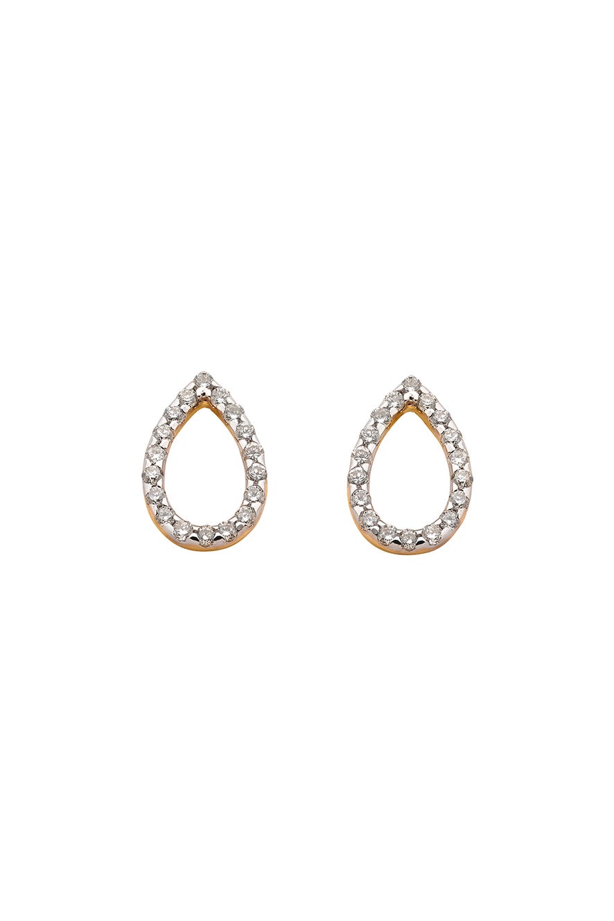 Capsule Diamond Earrings, 9ct Gold, .24ct Diamond