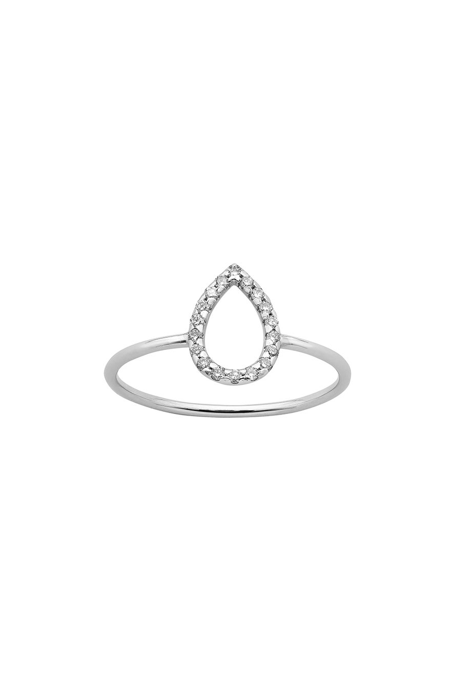 Capsule Diamond Ring, 9ct White Gold, .12ct Diamond