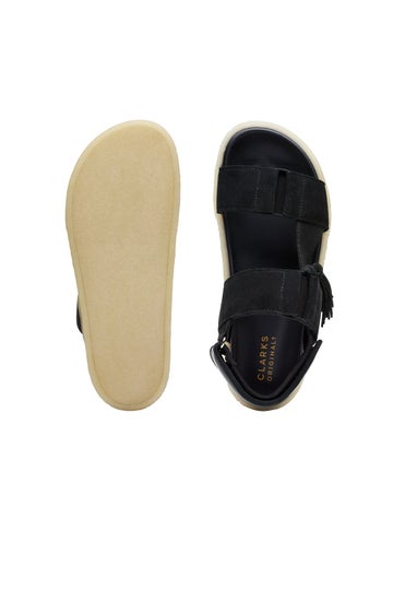 Clarks Crepe Sandal Black Combination | Walker